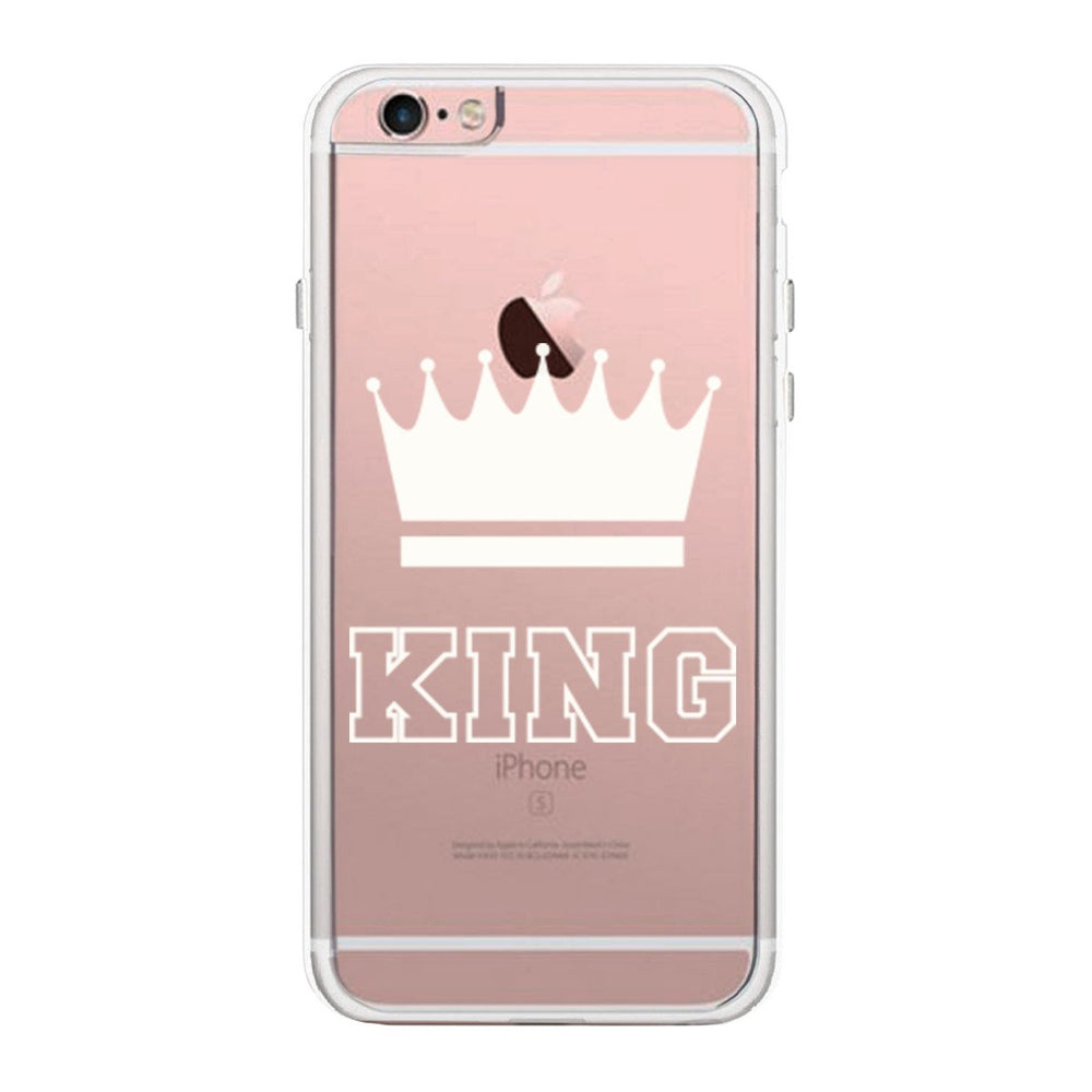 King Couple Matching Phone Case Cute Clear Phonecase