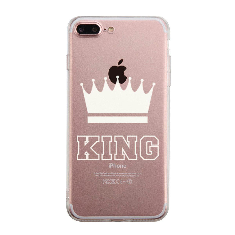 King Couple Matching Phone Case Cute Clear Phonecase