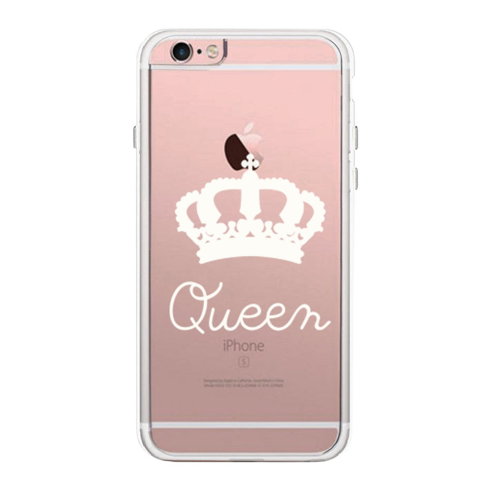 Queen Couple Matching Phone Case Cute Clear Phonecase