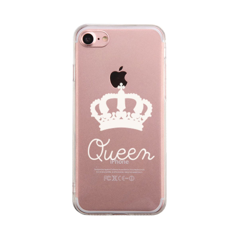 Queen Couple Matching Phone Case Cute Clear Phonecase