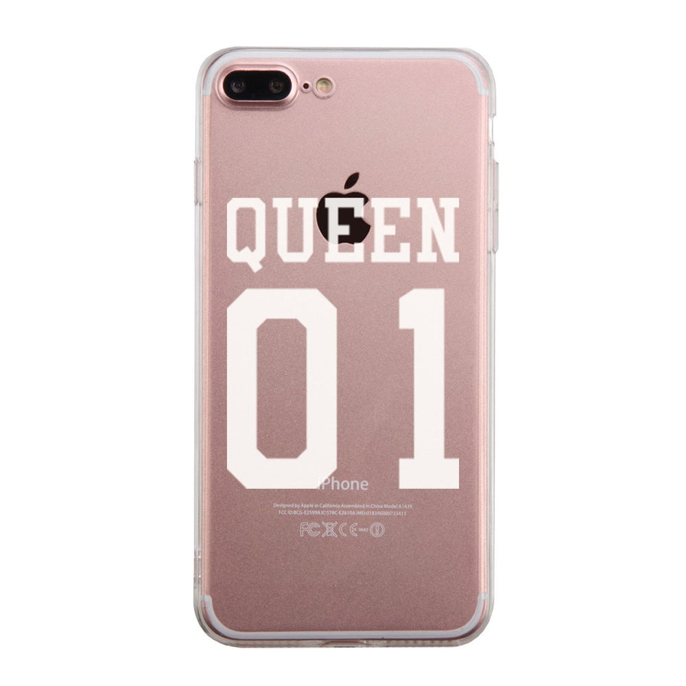 Queen01 Couple Matching Phone Case Cute Clear Phonecase