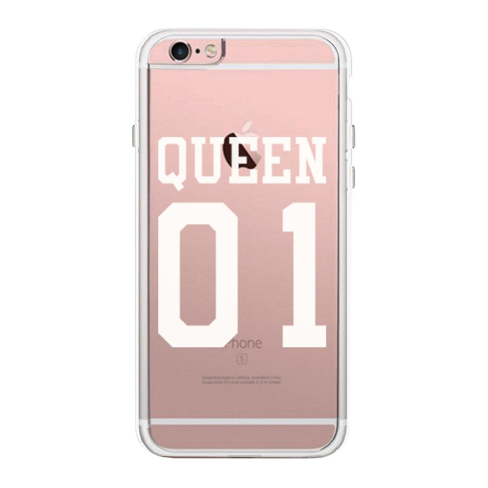 Queen01 Couple Matching Phone Case Cute Clear Phonecase