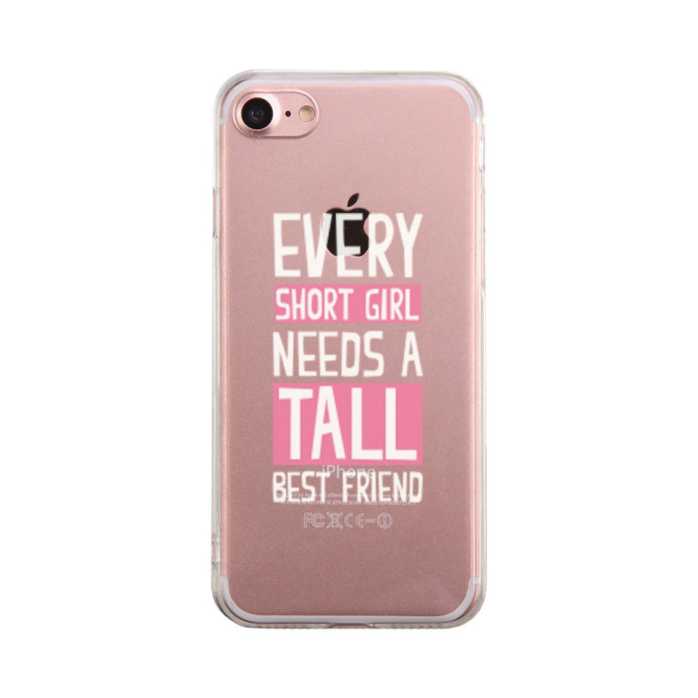 Short Girl Needs Tall Best Friend Cute Clear Phonecase