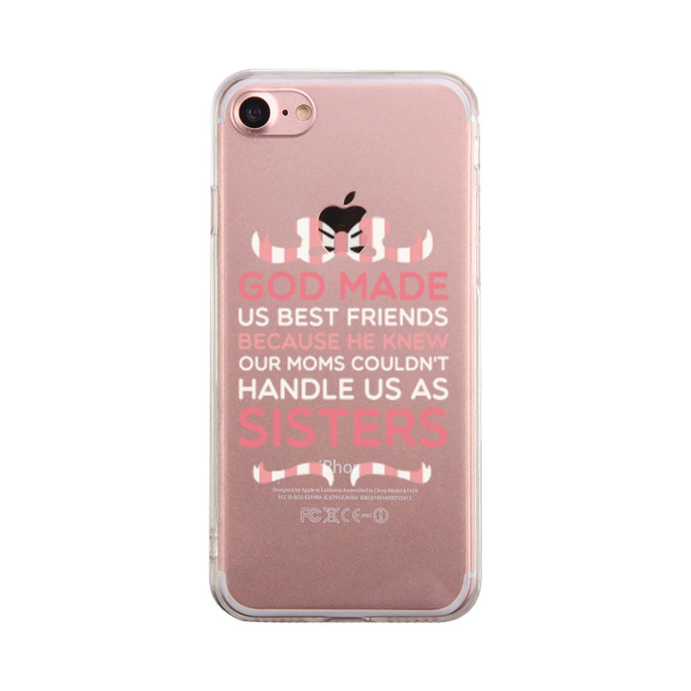 God Made Us Pink BFF Phone Case Cute Clear Phonecase