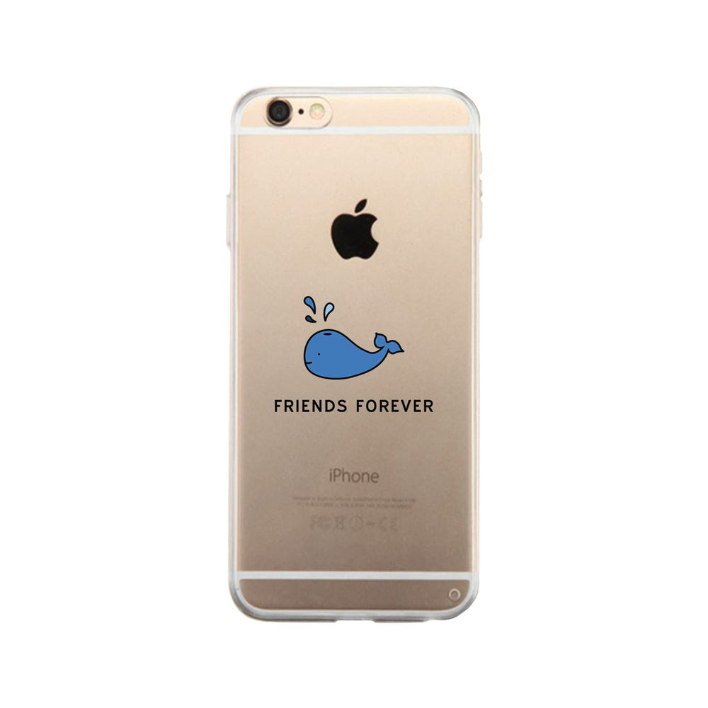 Whale Be Friends Forever Dark Blue Clear Phone Case