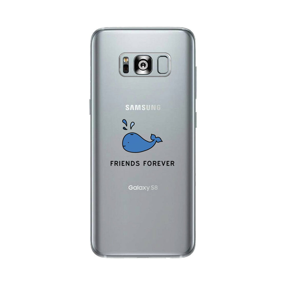 Whale Be Friends Forever Dark Blue Clear Phone Case