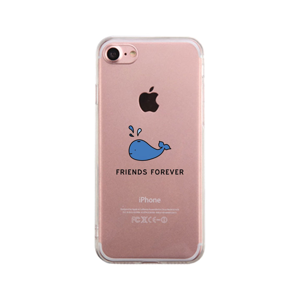 Whale Be Friends Forever Dark Blue Clear Phone Case