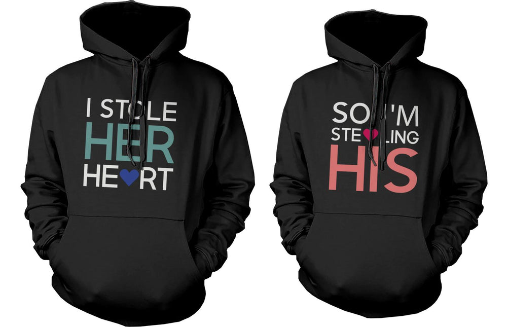 Stealing Hearts Romantic Couple Hoodies His and Her Matching Outfit