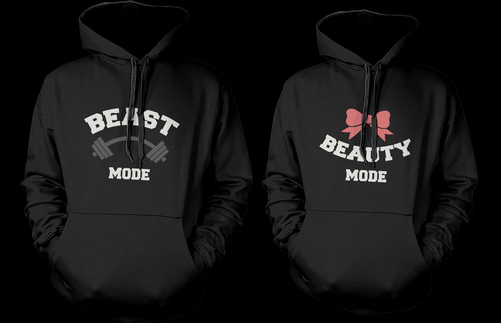 Beauty Mode and Beast Mode Couple Hoodies Cute Matching Outfit for Couples