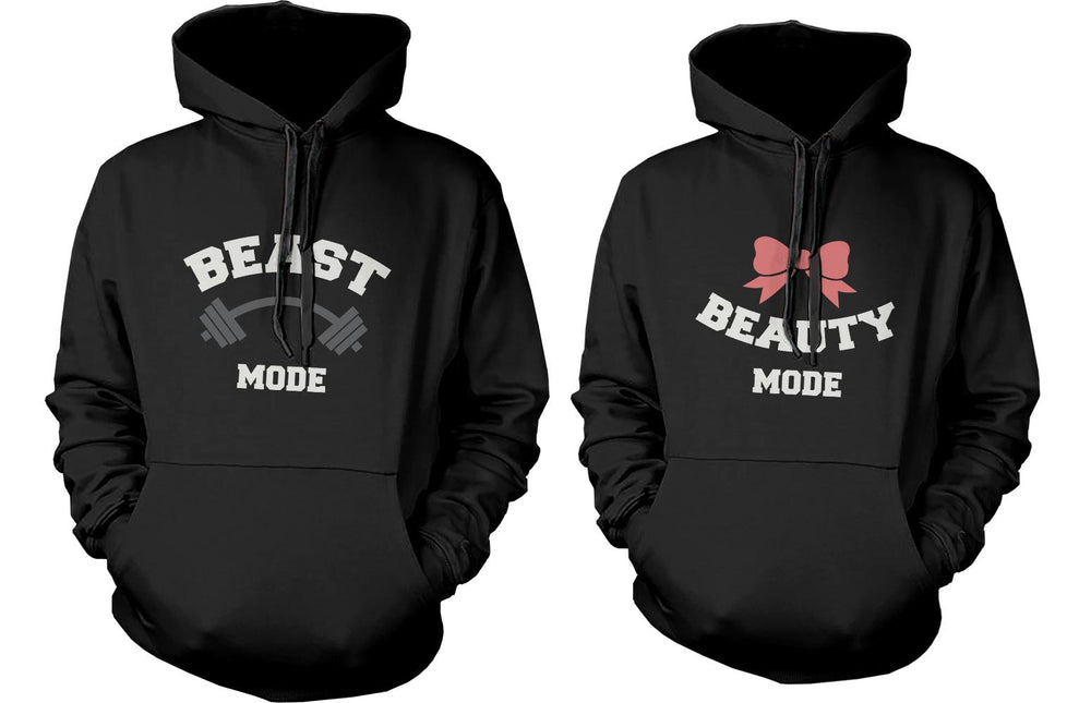 Beauty Mode and Beast Mode Couple Hoodies Cute Matching Outfit for Couples