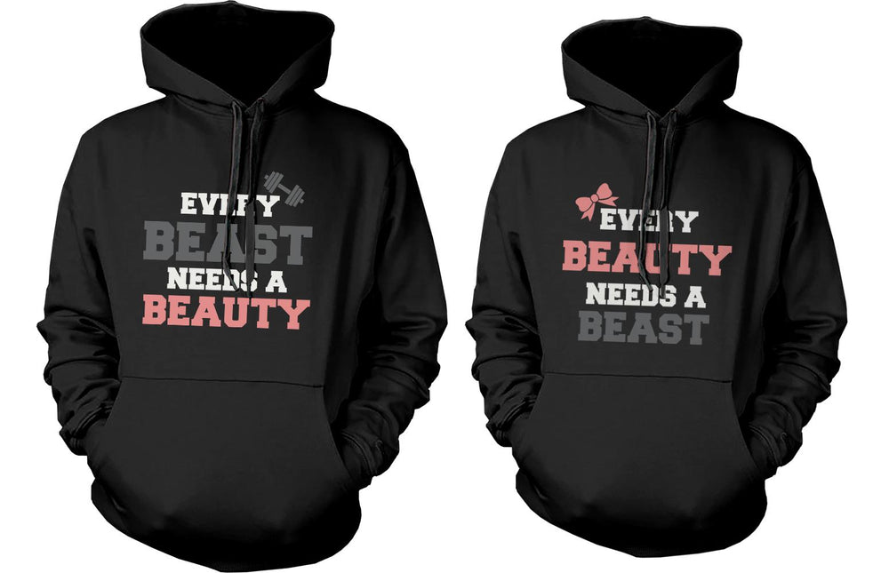 Beauty and Beast Need Each Other Couple Hoodies Cute Matching Outfit