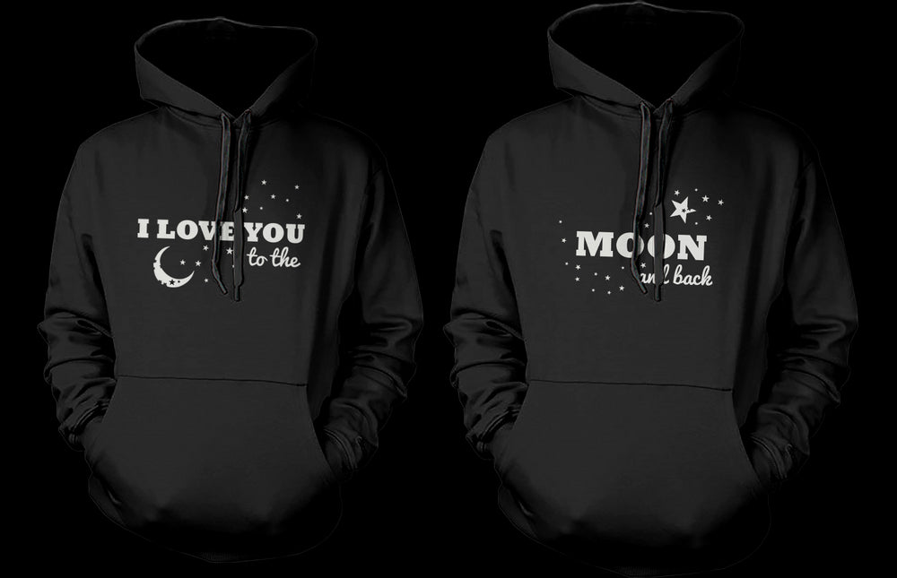 I Love You to the Moon and Back Couple Hoodies Matching Outfit for Couples