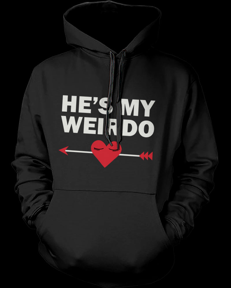 She's My Weirdo and He's My Weirdo Cute Matching Hoodies for Couples