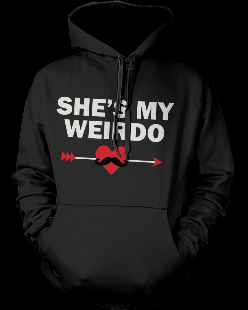 She's My Weirdo and He's My Weirdo Cute Matching Hoodies for Couples