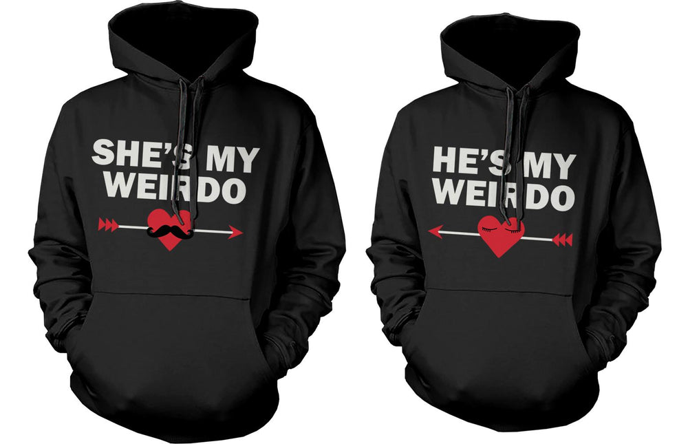 She's My Weirdo and He's My Weirdo Cute Matching Hoodies for Couples