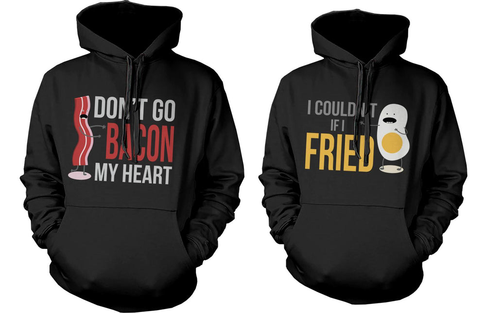 Funny Bacon and Egg Couple Hoodies Funny Matching Outfit for Couples