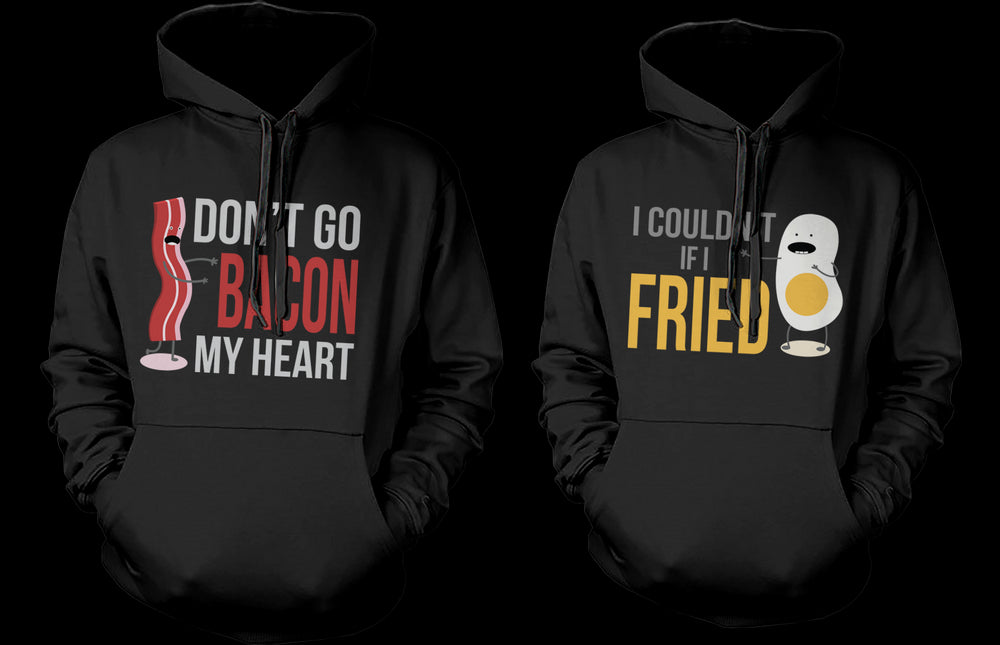 Funny Bacon and Egg Couple Hoodies Funny Matching Outfit for Couples