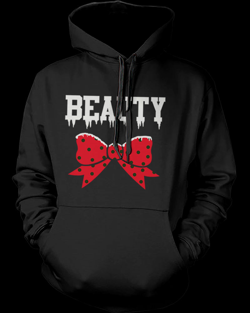 Beauty and Beast Winter Edition Matching Outfit Cute X-Mas Couple Hoodies