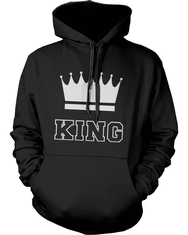 King and Queen Crown Couple Hoodies Cute Matching Outfit for Couples