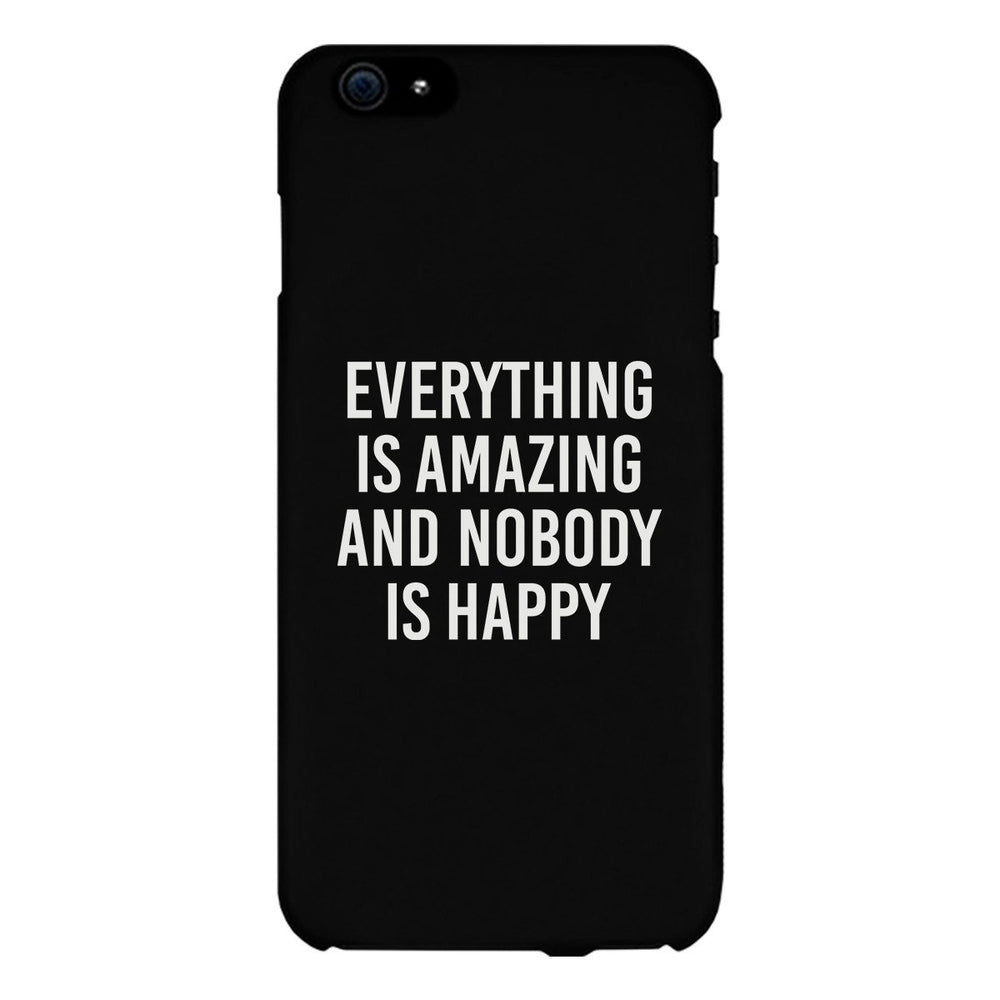 Nobody Happy Black Slim Fit Cute Phone Cases For Apple, Samsung Galaxy, LG, HTC