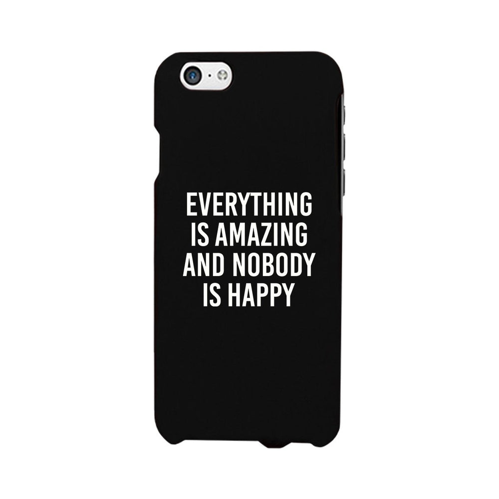 Nobody Happy Black Slim Fit Cute Phone Cases For Apple, Samsung Galaxy, LG, HTC