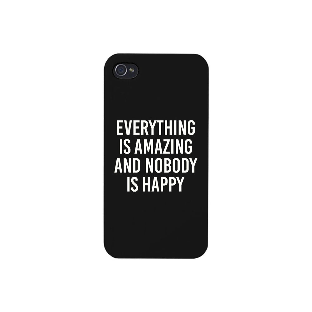 Nobody Happy Black Slim Fit Cute Phone Cases For Apple, Samsung Galaxy, LG, HTC