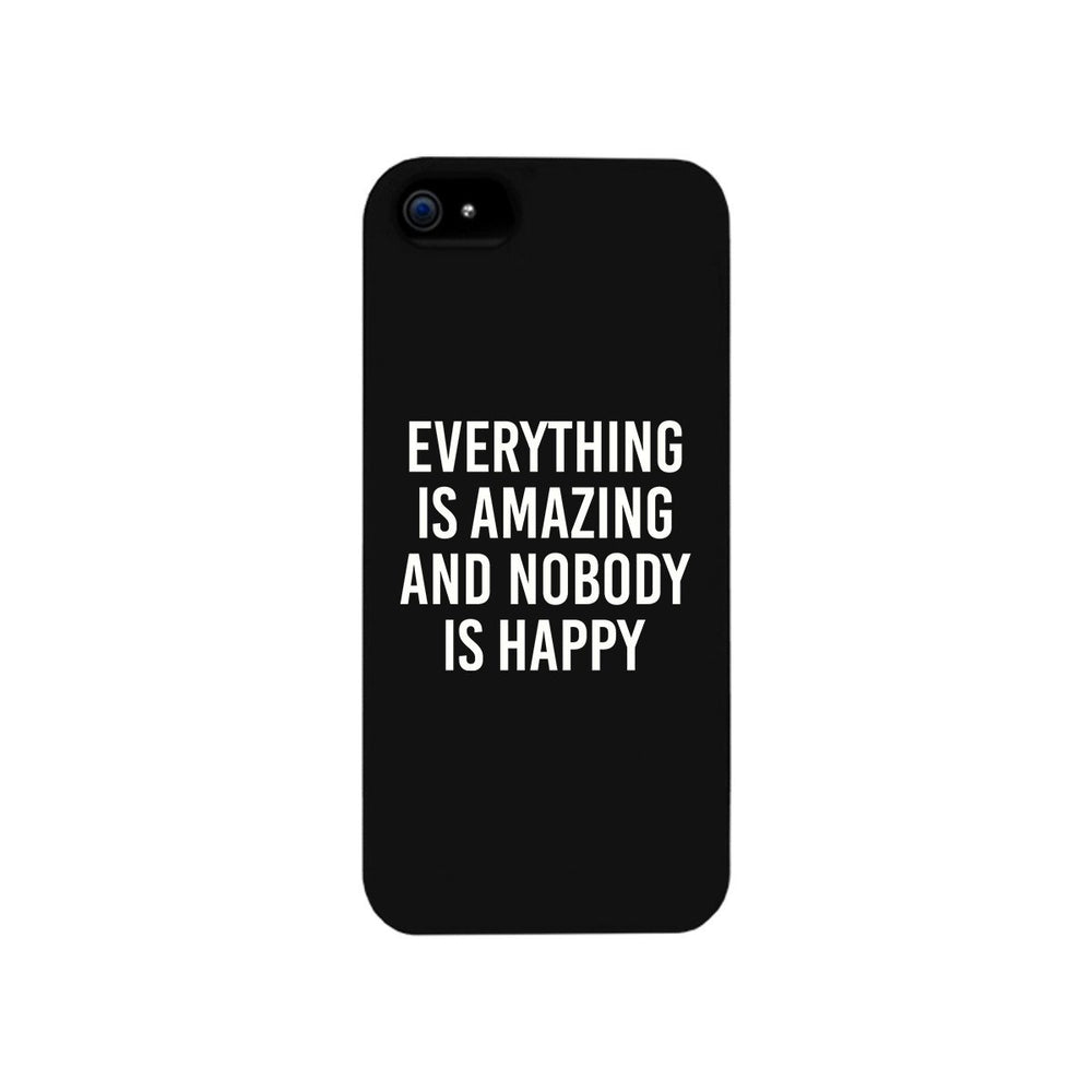 Nobody Happy Black Slim Fit Cute Phone Cases For Apple, Samsung Galaxy, LG, HTC