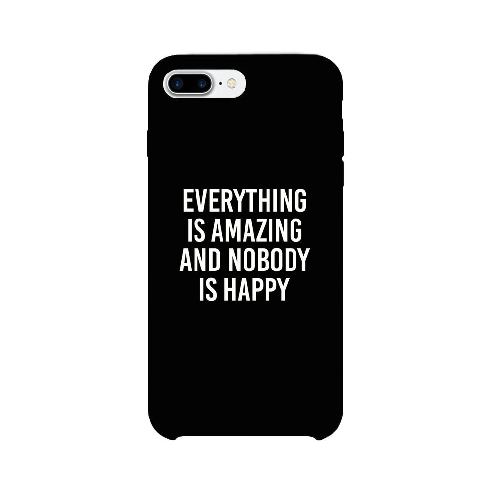 Nobody Happy Black Slim Fit Cute Phone Cases For Apple, Samsung Galaxy, LG, HTC