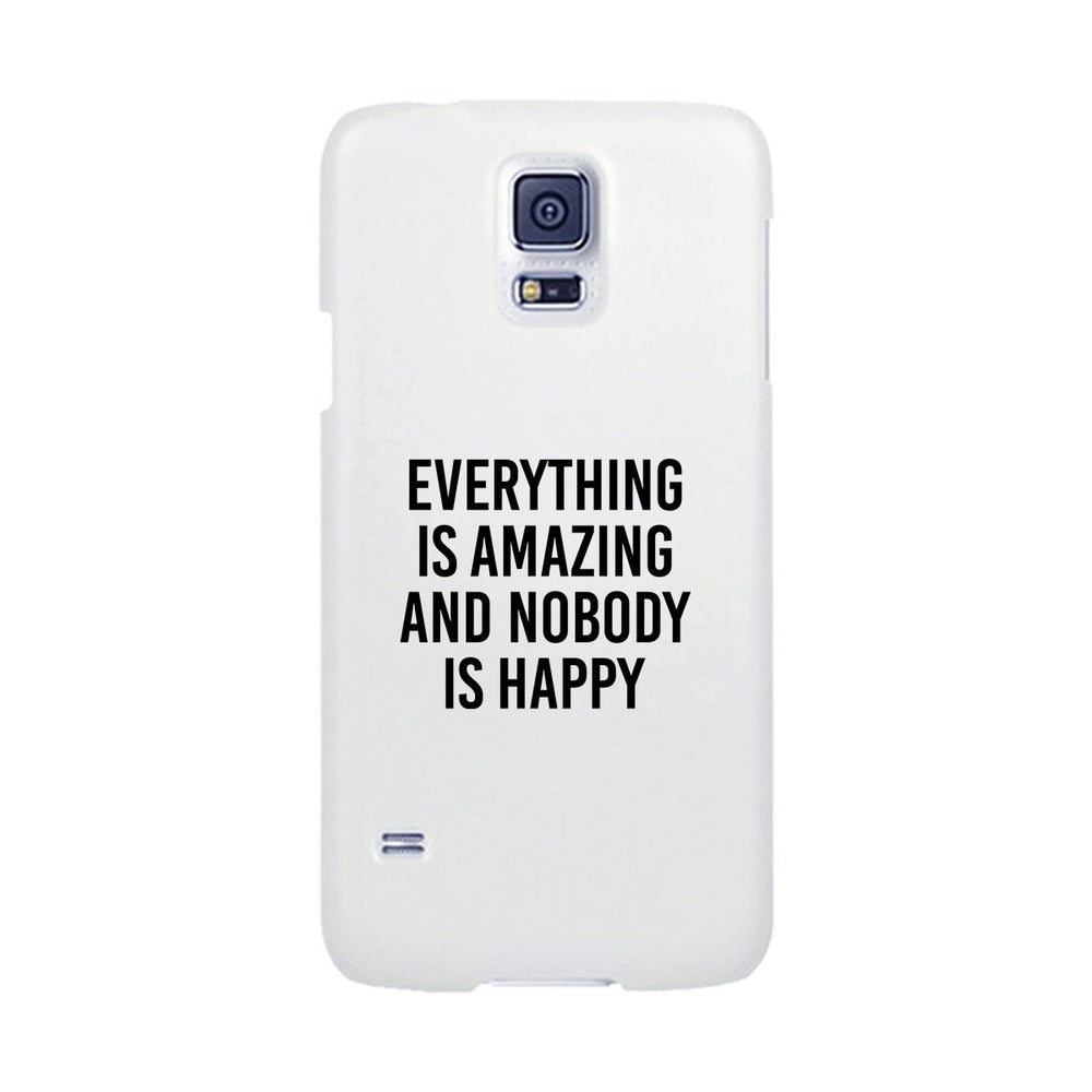 Nobody Happy White Slim Fit Cute Phone Cases For Apple, Samsung Galaxy, LG, HTC