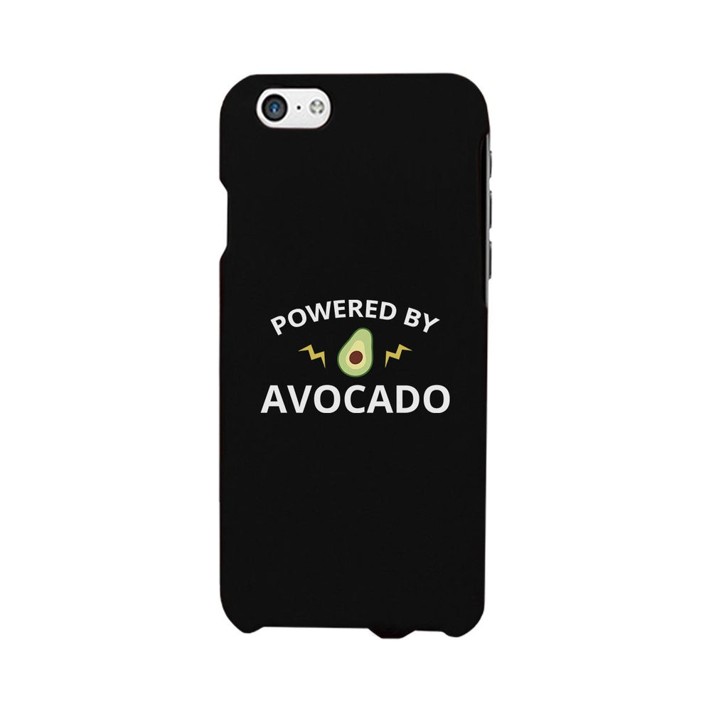 Powered By Avocado Black Phone Case Simple Graphic Phone Case