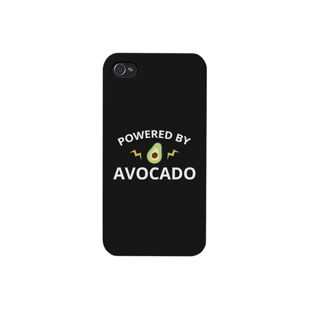 Powered By Avocado Black Phone Case Simple Graphic Phone Case