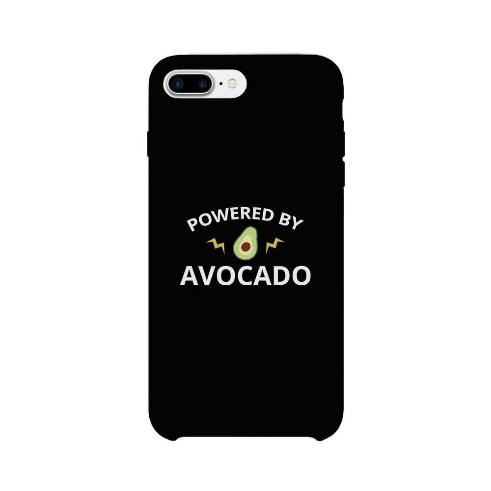 Powered By Avocado Black Phone Case Simple Graphic Phone Case