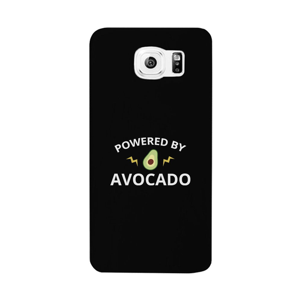 Powered By Avocado Black Phone Case Simple Graphic Phone Case