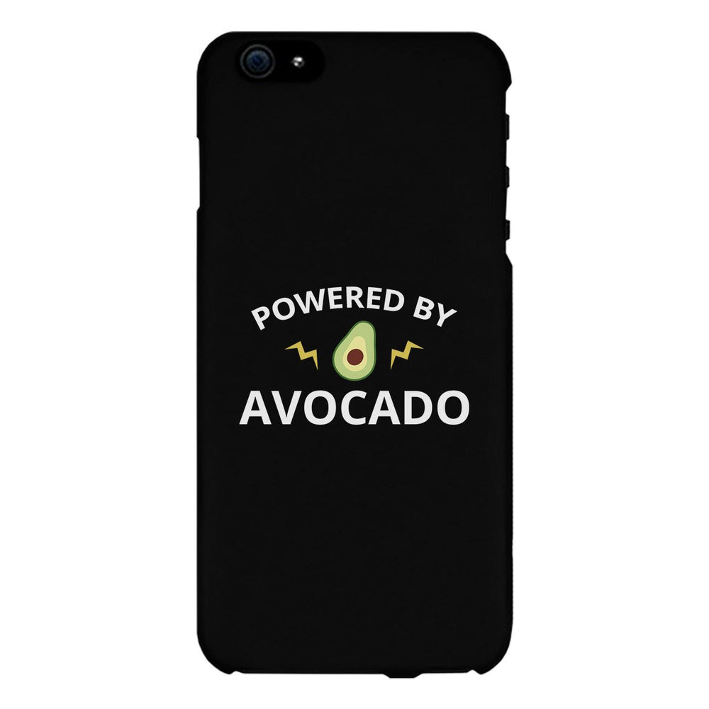 Powered By Avocado Black Phone Case Simple Graphic Phone Case