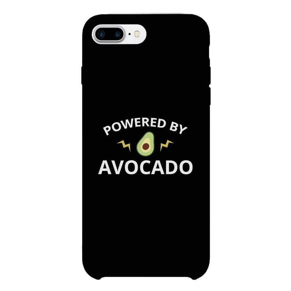 Powered By Avocado Black Phone Case Simple Graphic Phone Case