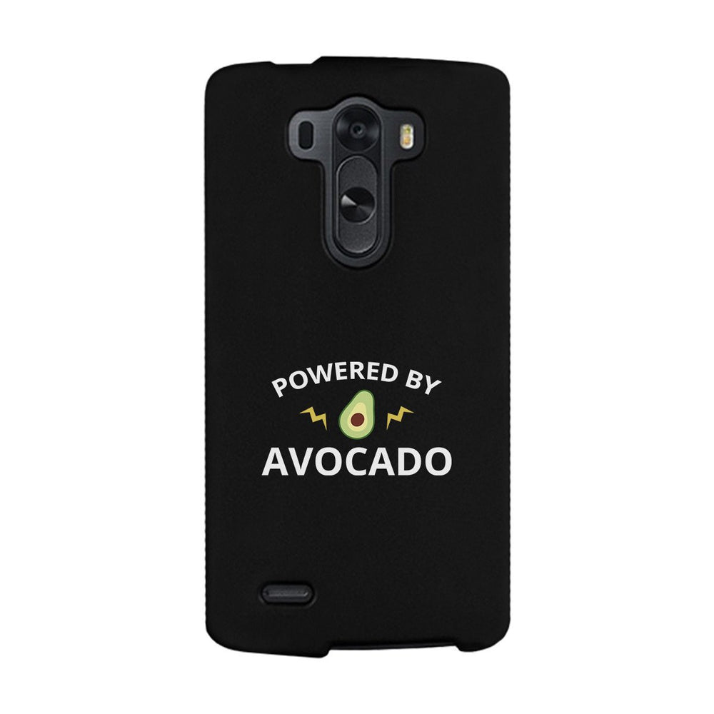 Powered By Avocado Black Phone Case Simple Graphic Phone Case