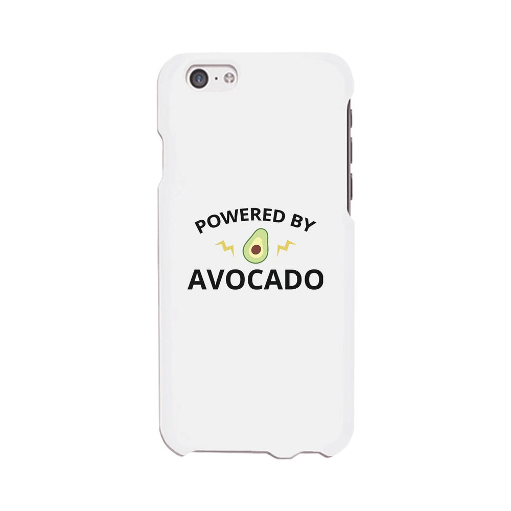 Powered By Avocado White Cute Graphic Phone Case For Food Lovers