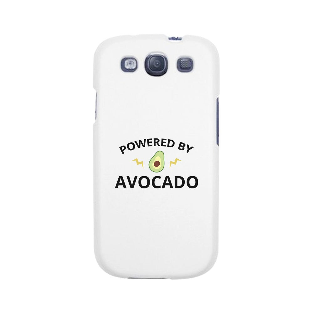 Powered By Avocado White Cute Graphic Phone Case For Food Lovers