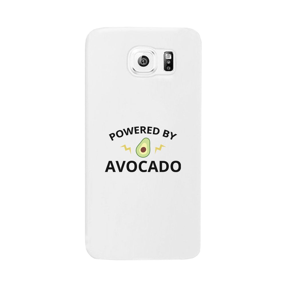 Powered By Avocado White Cute Graphic Phone Case For Food Lovers