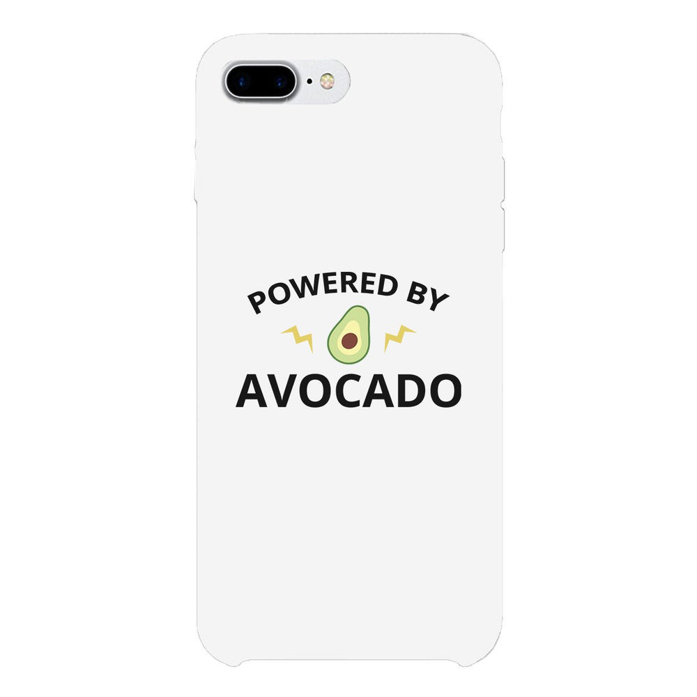 Powered By Avocado White Cute Graphic Phone Case For Food Lovers