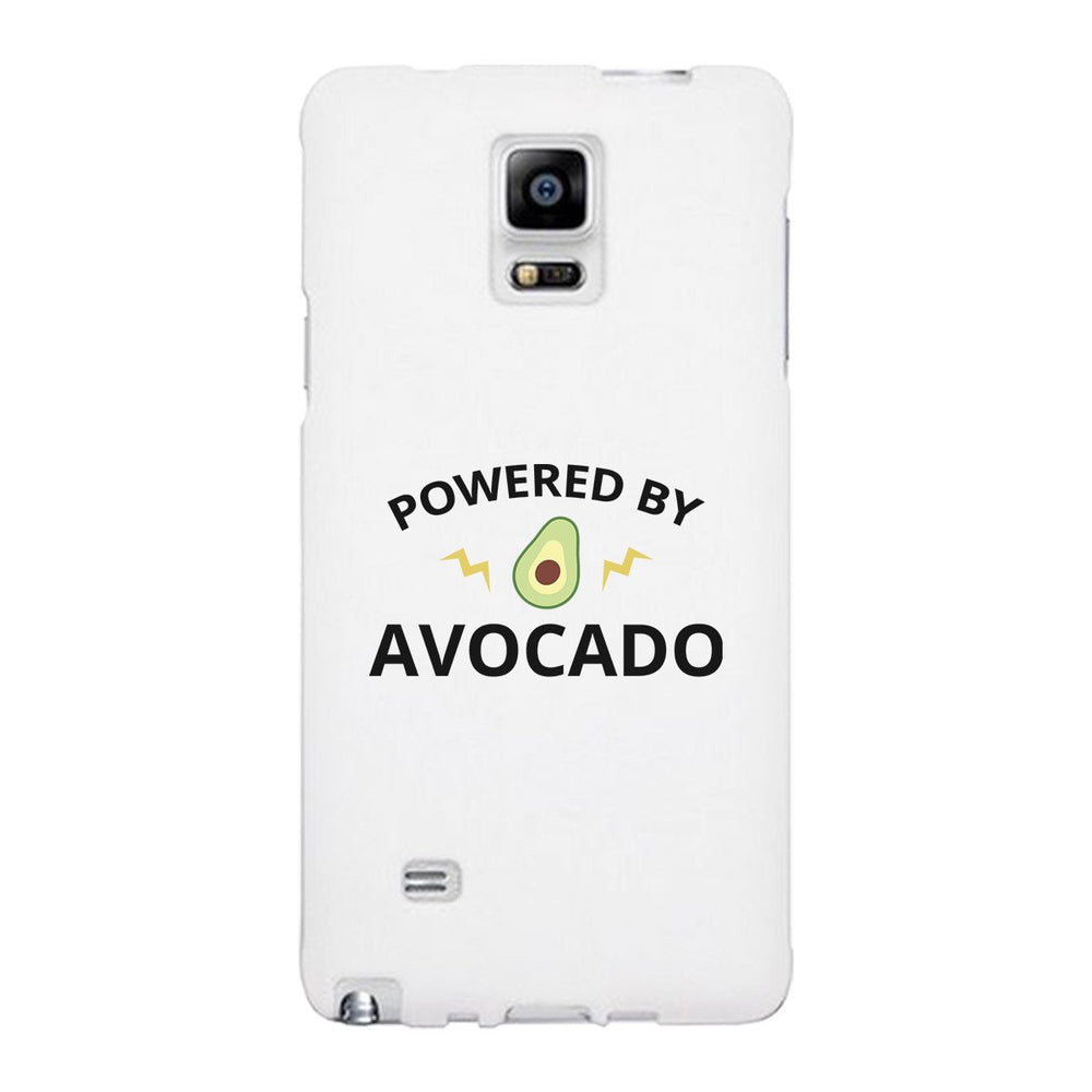 Powered By Avocado White Cute Graphic Phone Case For Food Lovers