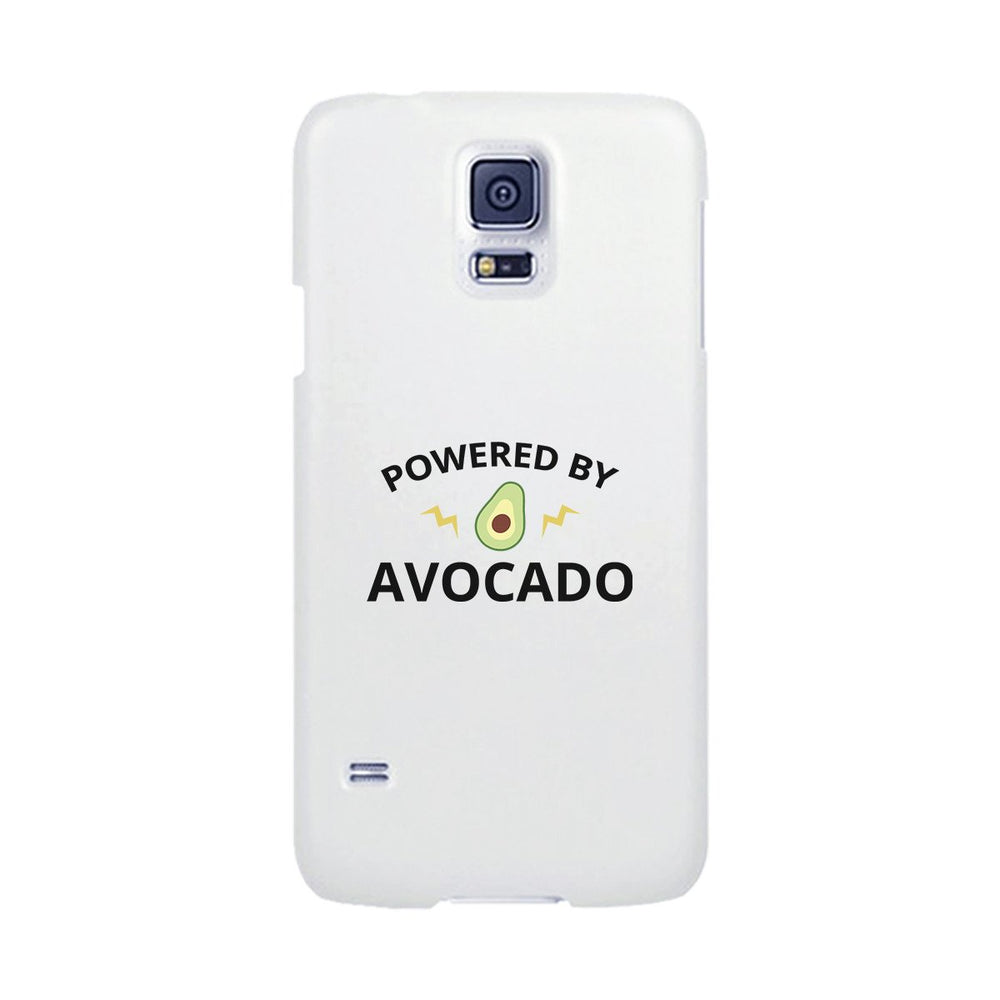 Powered By Avocado White Cute Graphic Phone Case For Food Lovers