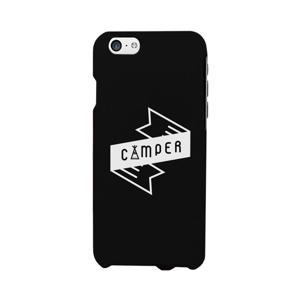 Camper Black Cute Graphic Phone Case Gift Idea For Camping Lover