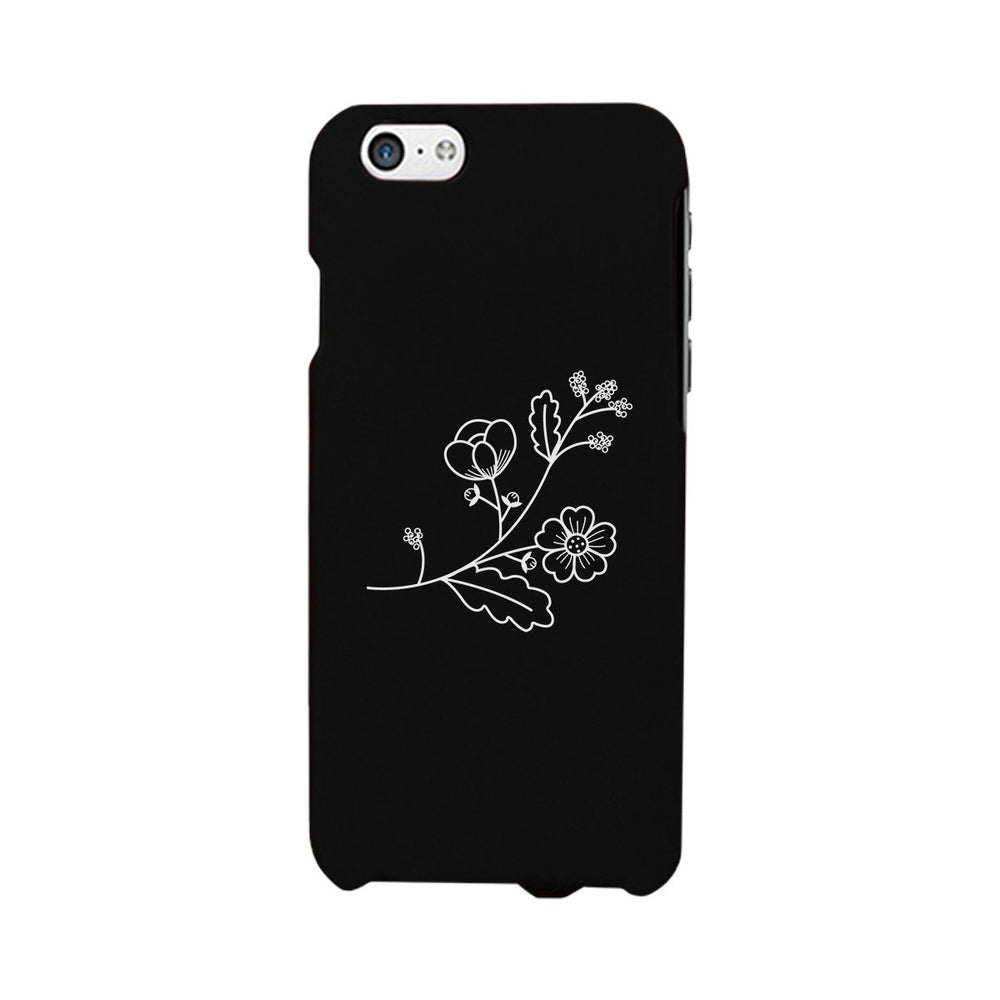 Flower Black Phone Case Unique Design Cute Graphic Phone Case