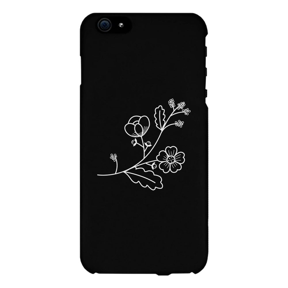 Flower Black Phone Case Unique Design Cute Graphic Phone Case