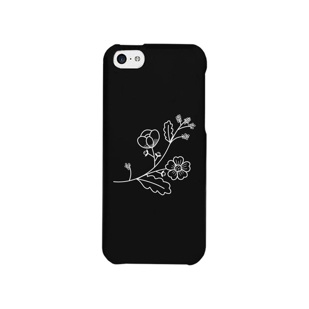 Flower Black Phone Case Unique Design Cute Graphic Phone Case