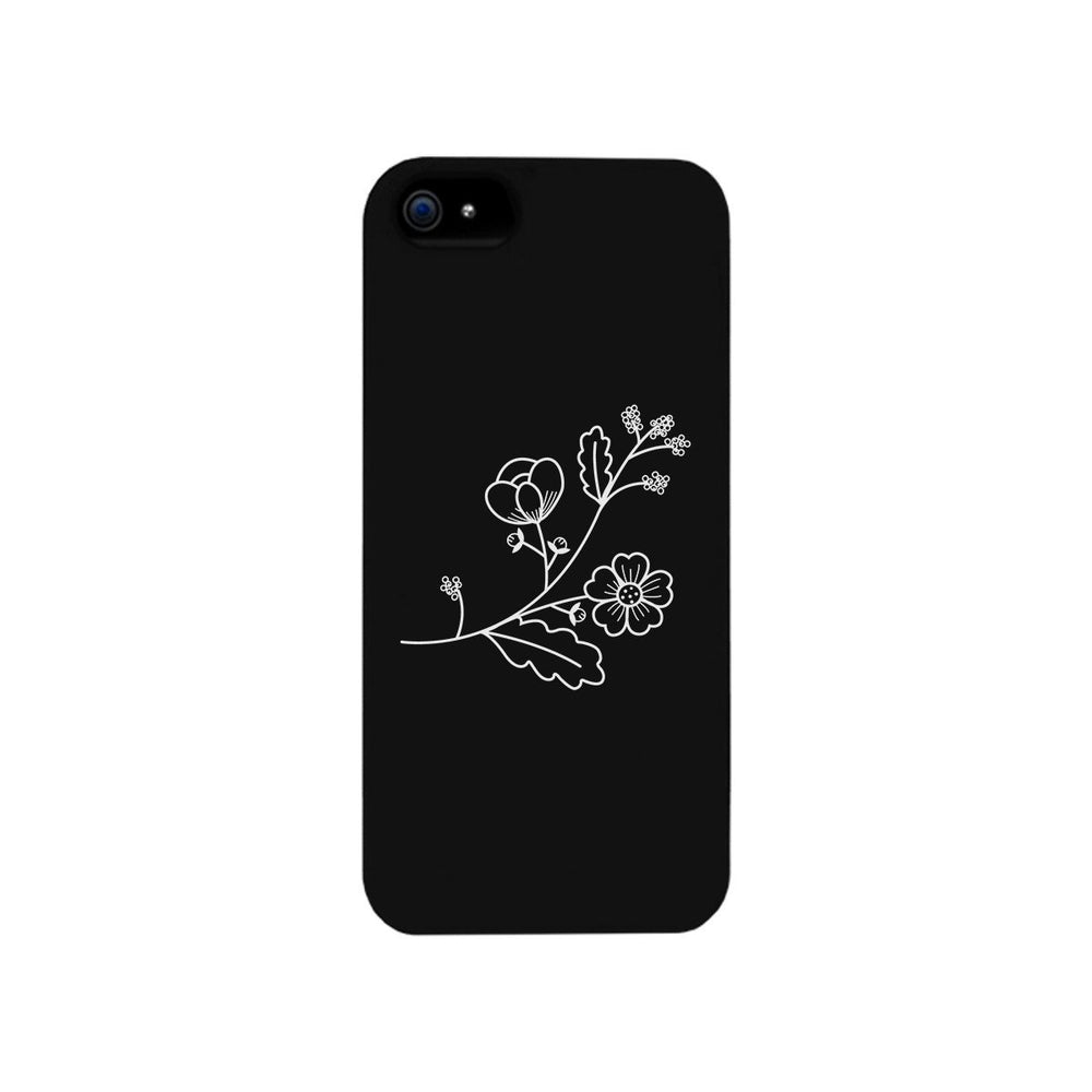 Flower Black Phone Case Unique Design Cute Graphic Phone Case