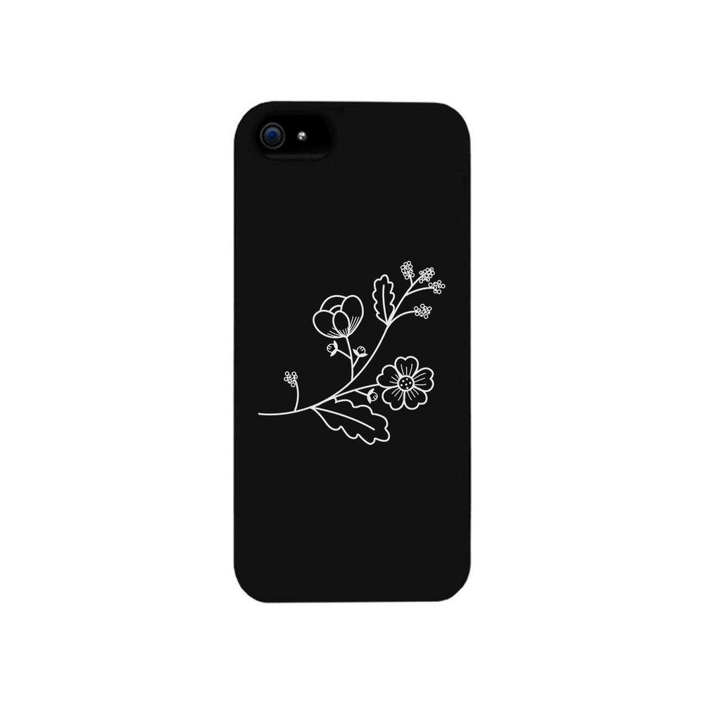 Flower Black Phone Case Unique Design Cute Graphic Phone Case