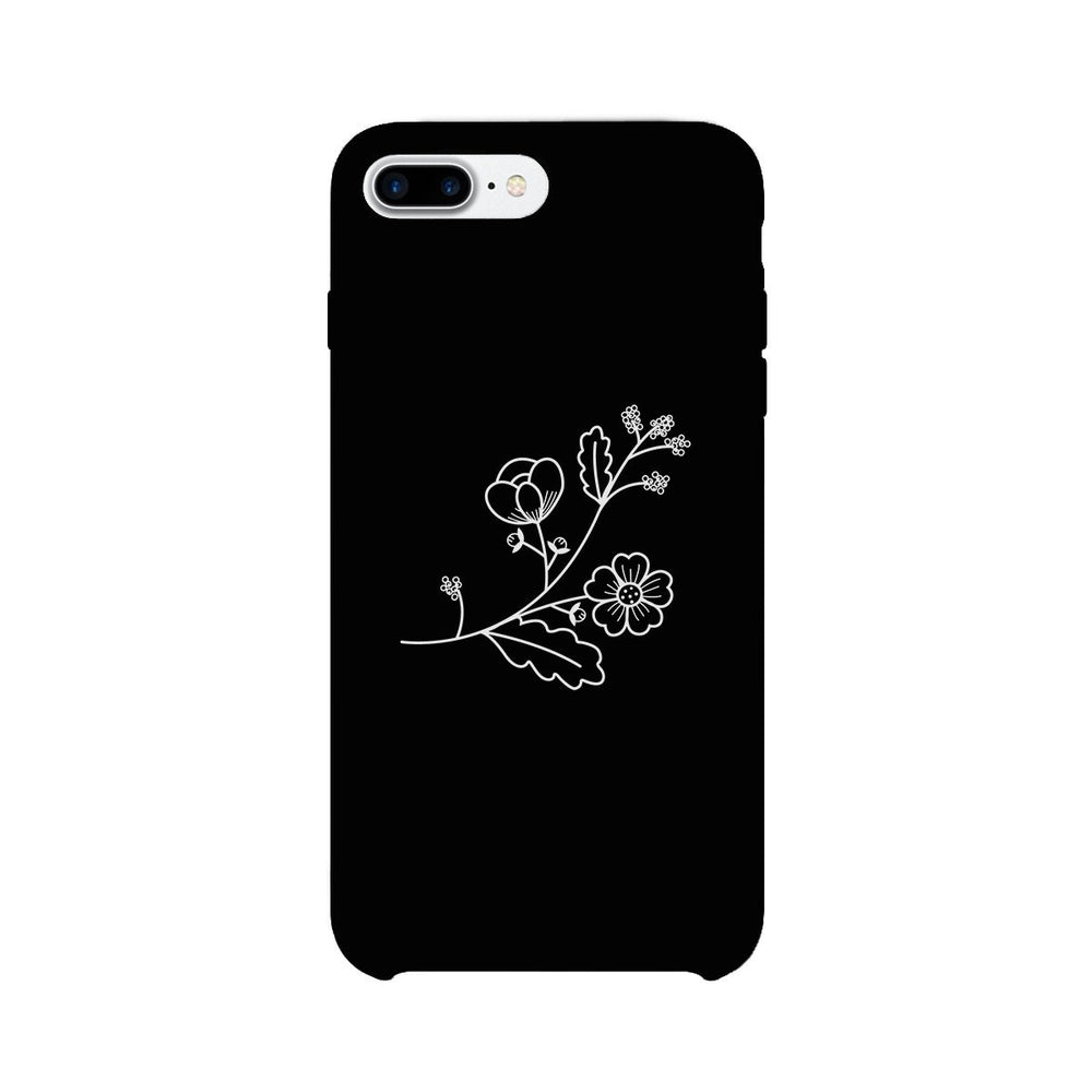 Flower Black Phone Case Unique Design Cute Graphic Phone Case