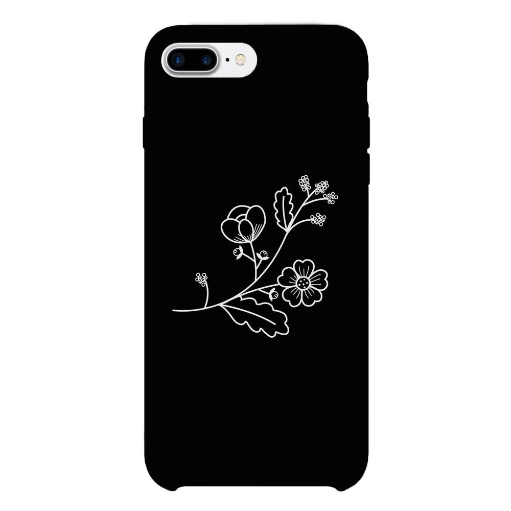 Flower Black Phone Case Unique Design Cute Graphic Phone Case